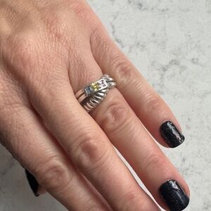 David Yurman style ring, Sterling Silver ring, size 7.5